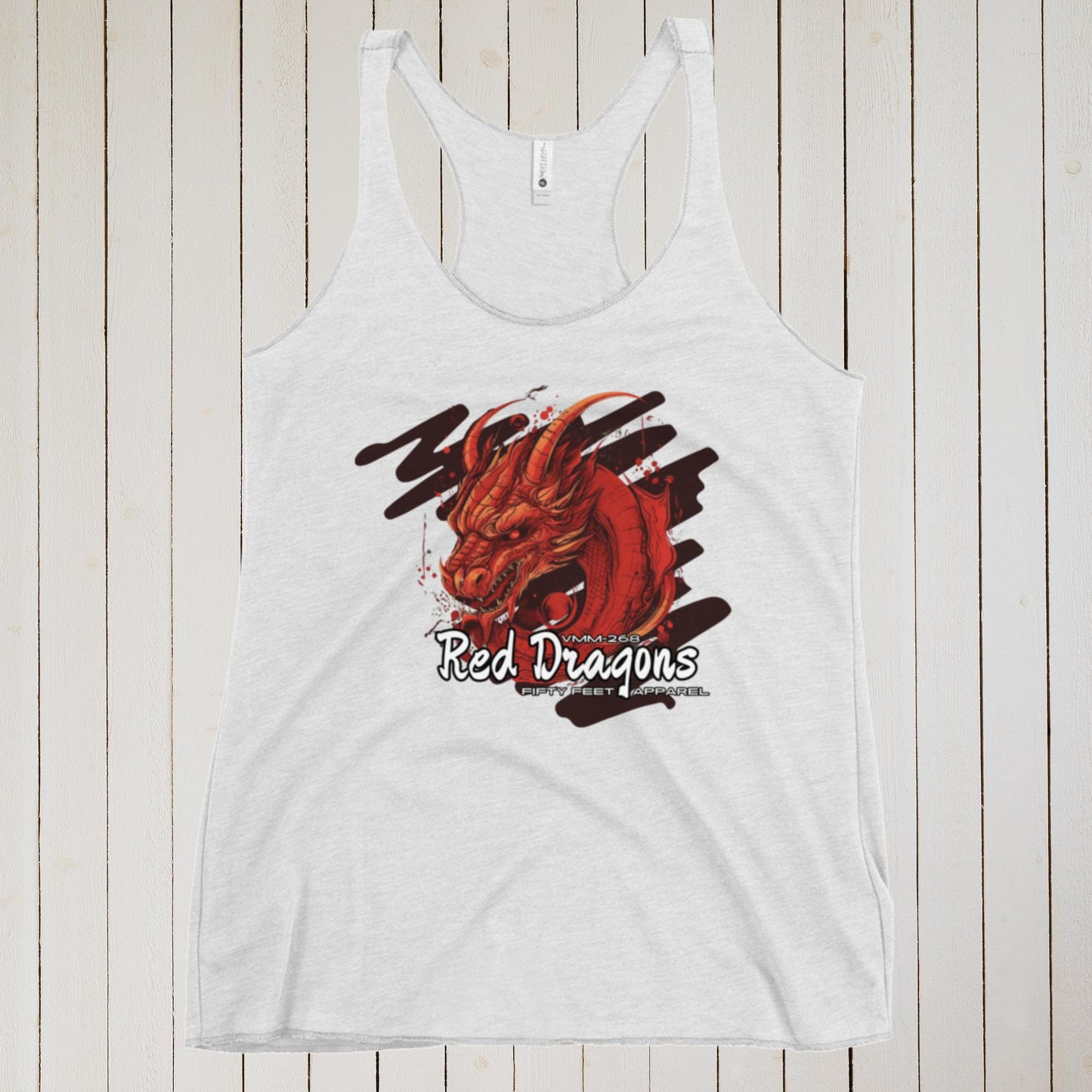 Red Dragons Angry Edition VMM-268 Women's Racerback Tank