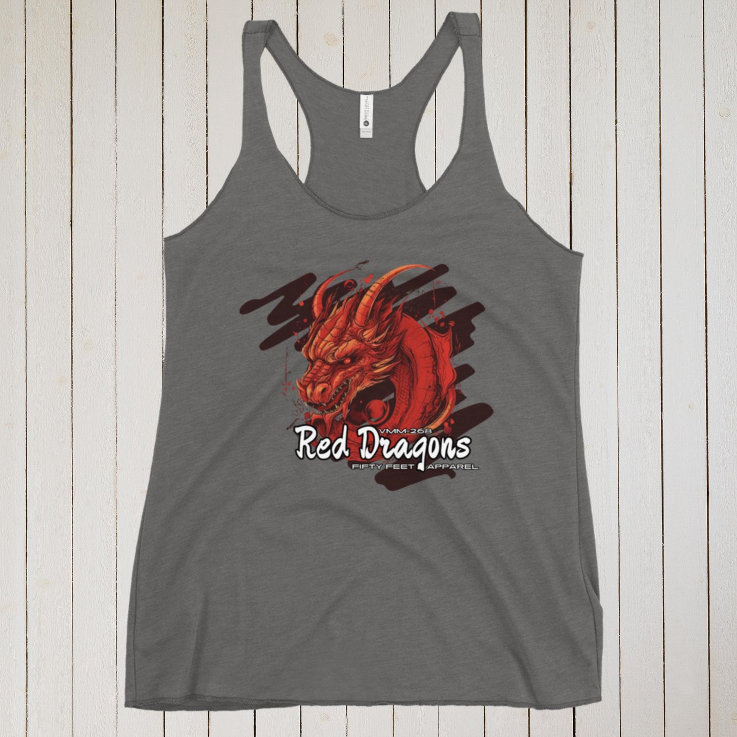 Red Dragons Angry Edition VMM-268 Women's Racerback Tank