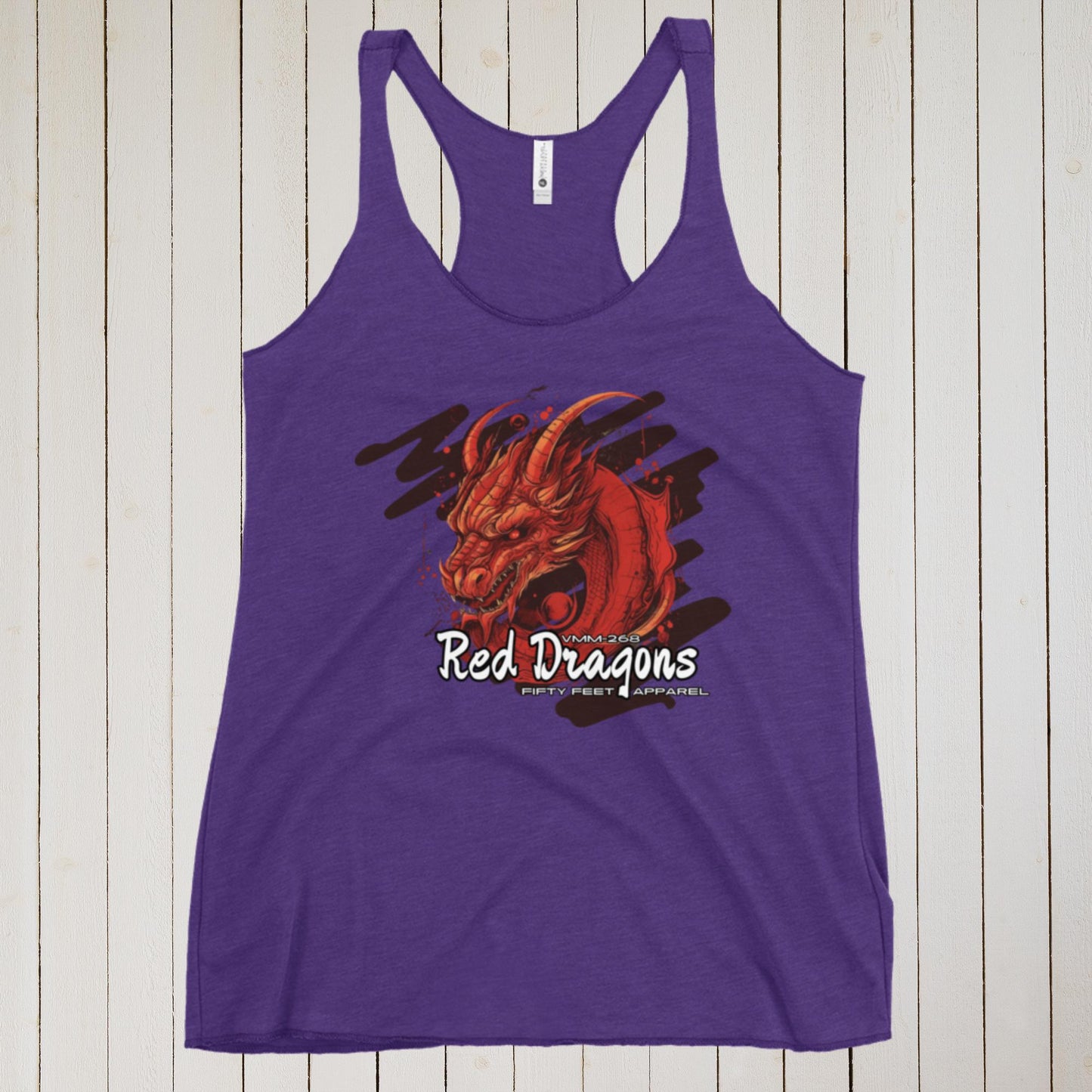 Red Dragons Angry Edition VMM-268 Women's Racerback Tank