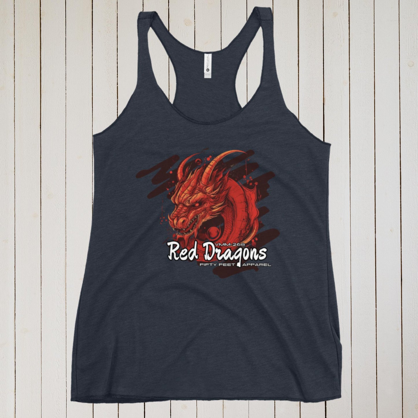 Red Dragons Angry Edition VMM-268 Women's Racerback Tank