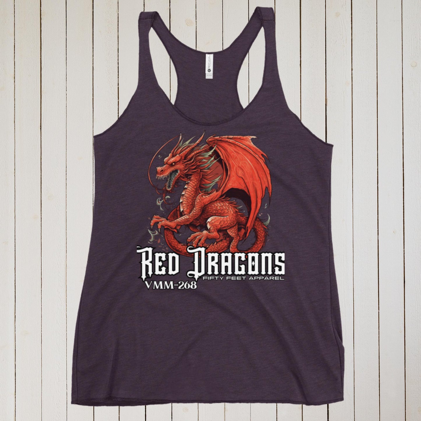 Red Dragons Classic Edition VMM-268 Women's Racerback Tank