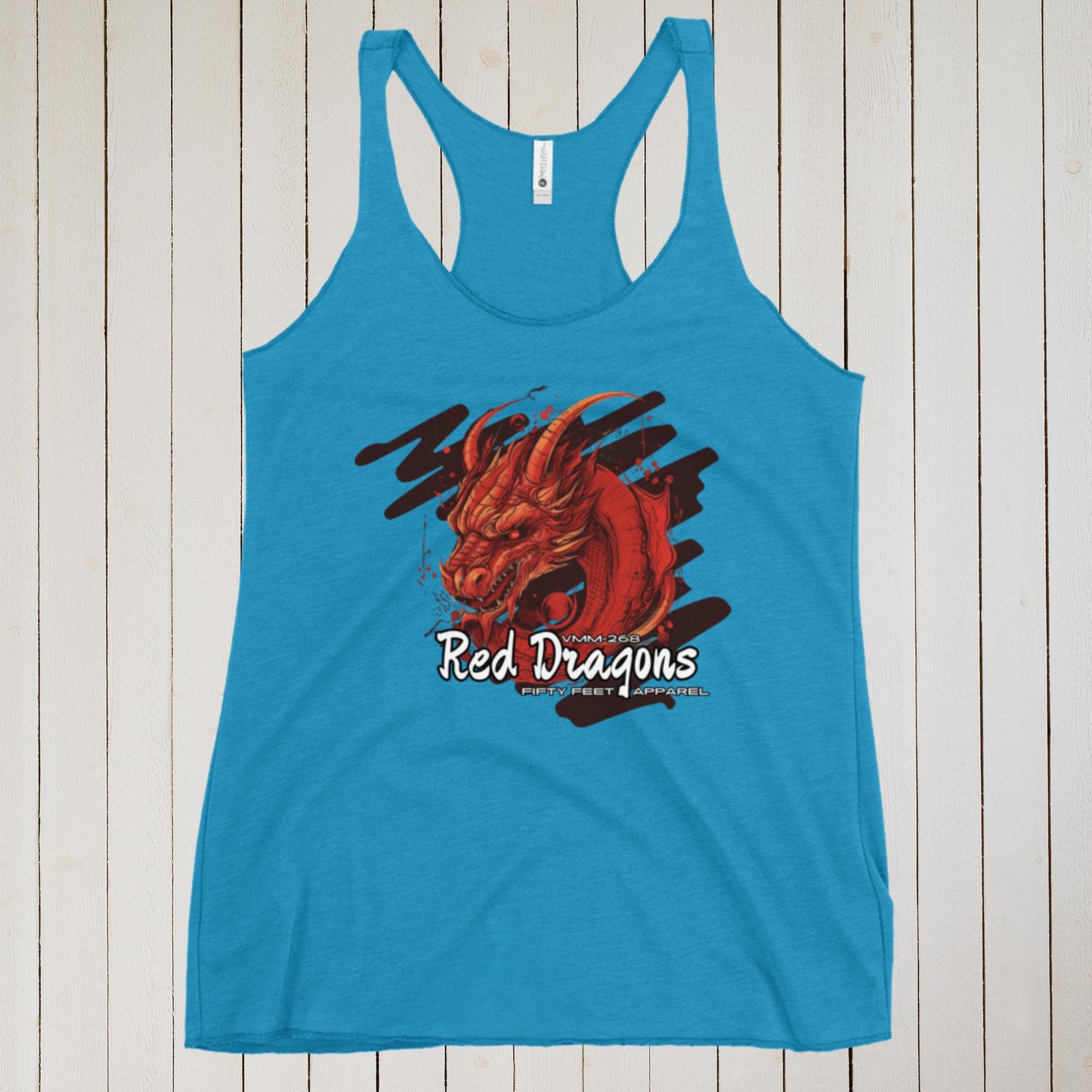 Red Dragons Angry Edition VMM-268 Women's Racerback Tank